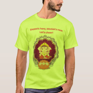 Festive Ganpati Modak Cheer T-Shirt – Bappa's Here