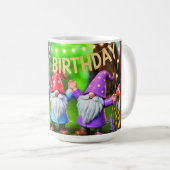 Festive Garden Gnomes Birthday Celebration Kaffeetasse (VorderseiteRechts)