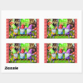 Festive Garden Gnomes Birthday Celebration Rechteckiger Aufkleber (Blatt)