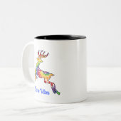 Festive Gefärbte Krawatte Rentier Tasse (Vorderseite Links)