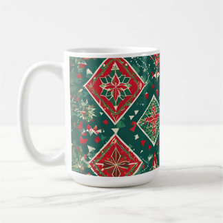 Festive geometrische Weihnachtscharm-Tasse Kaffeetasse