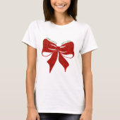Festive Gift Bow Christmas T-Shirt -- Red Bow (Vorderseite)