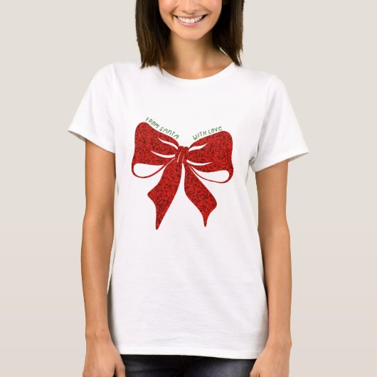 Festive Gift Bow Christmas T-Shirt -- Red Bow (Vorderseite)