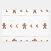 Festive Gingerbread 3-Pack Weihnachtsgeschenk Wrap Geschenkpapier Set (Vorderseite 2)
