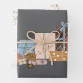 Festive Gingerbread 3-Pack Weihnachtsgeschenk Wrap Geschenkpapier Set (Beispiel)