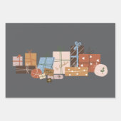 Festive Gingerbread 3-Pack Weihnachtsgeschenk Wrap Geschenkpapier Set (Vorderseite)