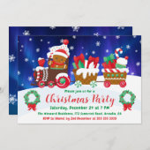 Festive Gingerbread Christmas Train Invitation Einladung (Vorne/Hinten)