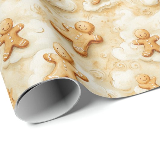 Festive Gingerbread Cookie Swirl Geschenkpapier (Rolleneckpunkt)