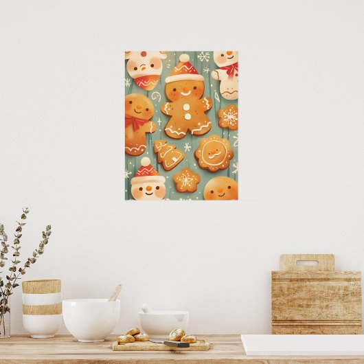 Festive Gingerbread Cookies Poster (Küche)