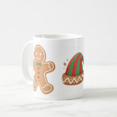 Festive Gingerbread & Elf Hat Christmas Mug Kaffeetasse (Vorderseite Links)