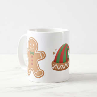 Festive Gingerbread & Elf Hat Christmas Mug Kaffeetasse