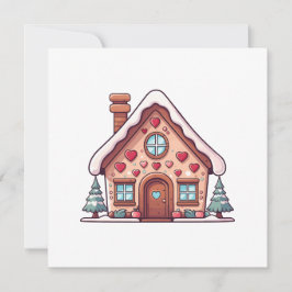Festive Gingerbread House Illustration Feiertagskarte