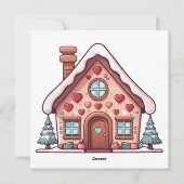 Festive Gingerbread House Illustration Feiertagskarte (Rückseite)