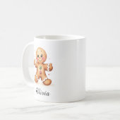 Festive Gingerbread Man Custom Name Mug Kaffeetasse (Vorderseite Links)