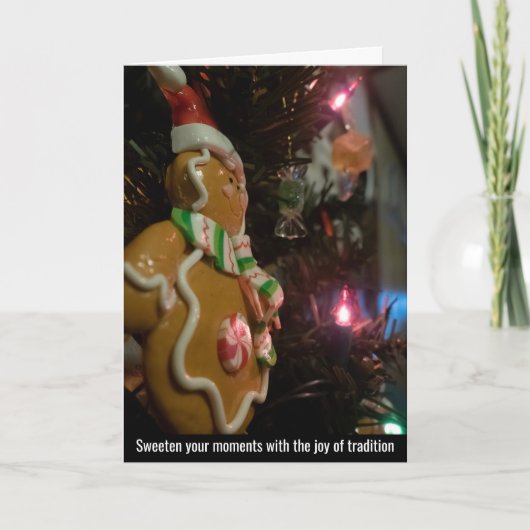 Festive Gingerbread Man Ornament Dankeskarte (Vorderseite)