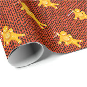 Festive Gingerbrei Mann auf Gemütlichem Strick Wei Geschenkpapier (Rolleneckpunkt)