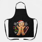 Festive Gingerbrei Mann Weihnachtskoch Illustrat Schürze (Vorderseite)