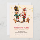 Festive Gingerbrett Nutcracker Weihnachtsgebäck Pa Einladung (Vorderseite)