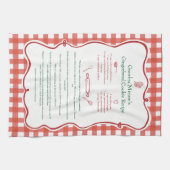 Festive Gingham Hand Drawn Family Recipe Keepsake Geschirrtuch (Horizontal)
