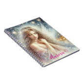 Festive Girly Watercolor Ethereal Frost Snow Angel Notizblock (Rechte Seite)