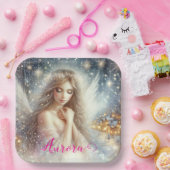 Festive Girly Watercolor Ethereal Frost Snow Angel Pappteller (Party)