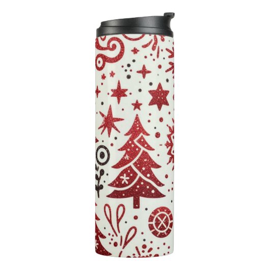 Festive Glitter Christmas Thermal Tumbler  Thermosbecher (Nach links gedreht)