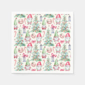 Festive Gnome Christmas party Paper Napkins Serviette (Vorderseite)