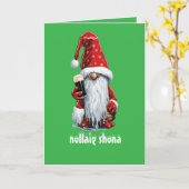 Festive Gnome Holding A Glass Of‎ Irish Dry Stout Karte (Gelbe Blume)