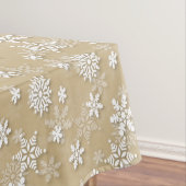 Festive Gold and White Christmas Holiday Snowflake Tischdecke (Beispiel)