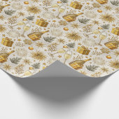 Festive Gold Celebration New Year  Geschenkpapier (Ecke)