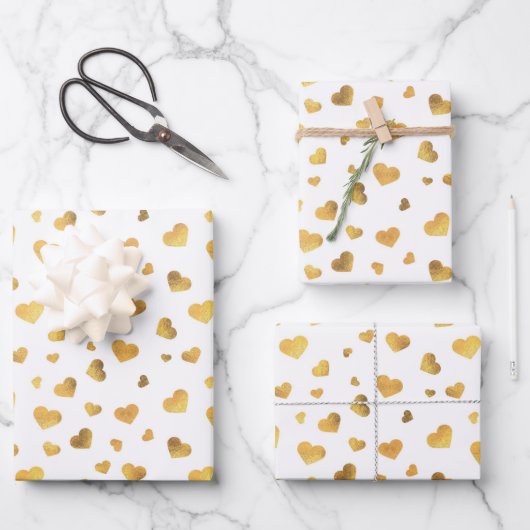 Festive Gold Confetti Hörgeschenk Geschenkpapier Set (Vorderseite)