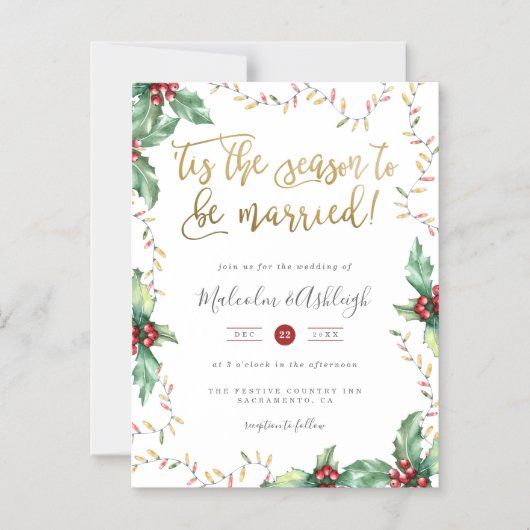 Festive Gold 'Dies ist die Weihnachtsfeier Magneteinladung (Vorderseite)