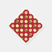 Festive Gold Foil Polka Dots Red Serviette (Ecke)