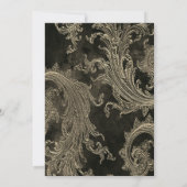 Festive Gold Frame,Floral Damask 40th Birthday Einladung (Rückseite)