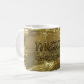 Festive Gold Frohe Weihnachtstypografie Tasse (Vorderseite Links)
