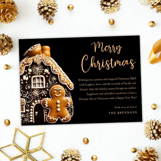 Festive Gold Gingerbread Frohe Weihnachten