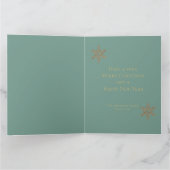 Festive Gold Green Merry Christmas Photo Karte (Innenseite)