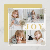 Festive Gold Joy Weihnachts Foto Weihnachtskarte (Vorne/Hinten)