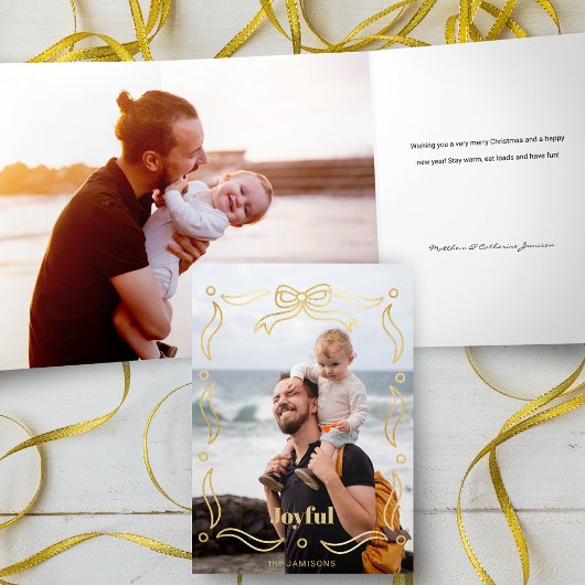 Festive Gold Line Gezeichnet Multifunktionsrahmen Dreifach Gefaltete Karte