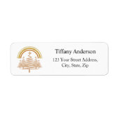 Festive Gold Rainbow Fir Trees Rücksendeadresse (Vorne)