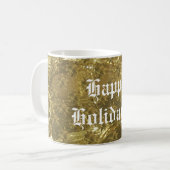Festive Gold Stars Frohe Weihnachts-Kaffee-Tasse Kaffeetasse (Vorderseite Links)