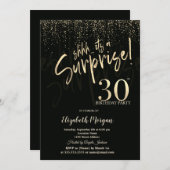 Festive Gold Surprise 30th Birthday Party Einladung (Vorne/Hinten)