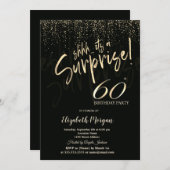 Festive Gold Surprise 60th Birthday Party Einladung (Vorne/Hinten)