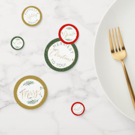 Festive Gold Typografie Essen Drink Frohe Weihnach Konfetti