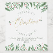 Festive Gold Weihnachtstypografie Chefin Neujahr Weinetikett (Einzelnes Label)