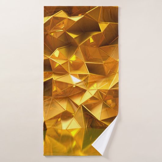 Festive golden background with triangles, bathroom badehandtuch (Badehandtuch)