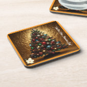 "Festive Golden Glitzern" Getränkeuntersetzer (Linke Seite)