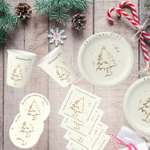 Festive Golden Tree Weihnachts-Party Papier Teller