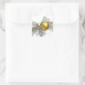 Festive Goldene Dekoration Quadratischer Aufkleber (Tasche)