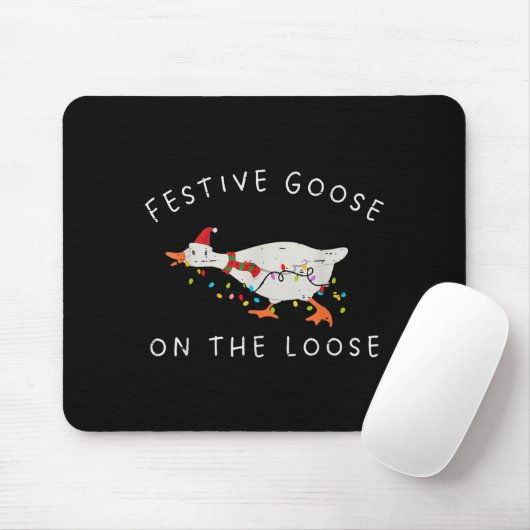 Festive Goose On The Loose Christmas Duck Light Xm Mousepad (Mit Mouse)